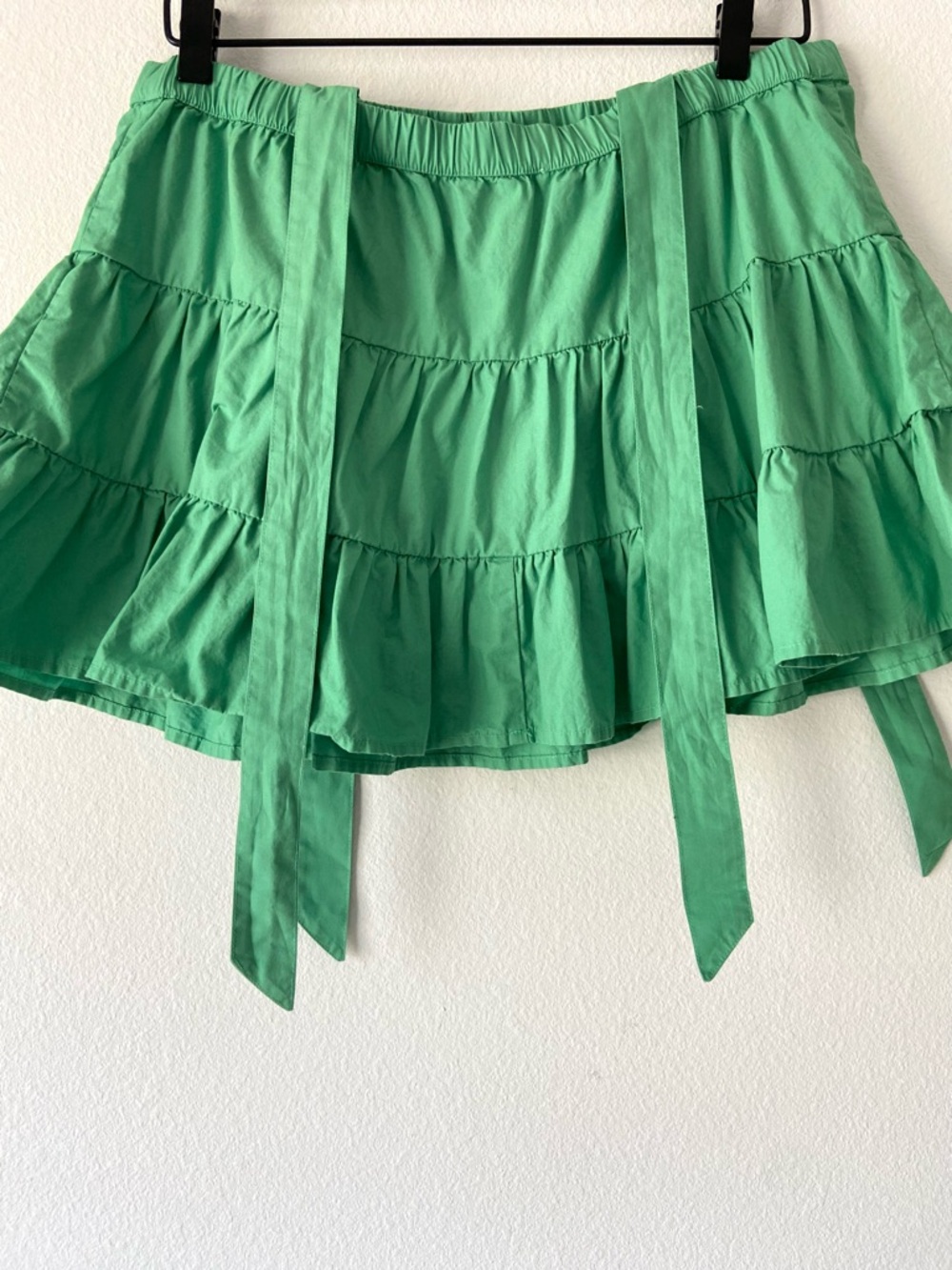 American Eagle Green Tiered Mini Skirt With Adjustable Straps Size S